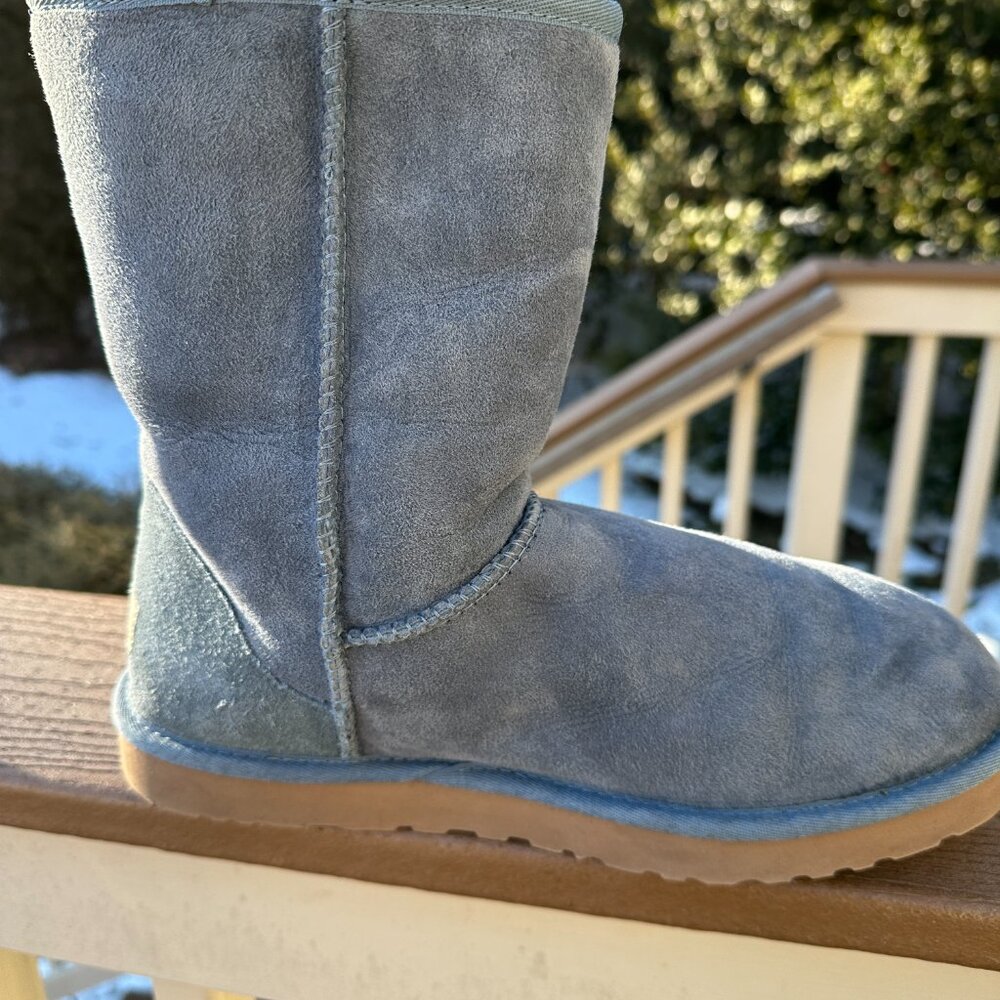 UGG Classic Short 5825 Blue Suede Round Toe Pull On Snow Boots Women Sz 11 - Picture 6 of 16
